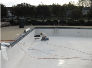 Unfinished pool step before ATOGNC